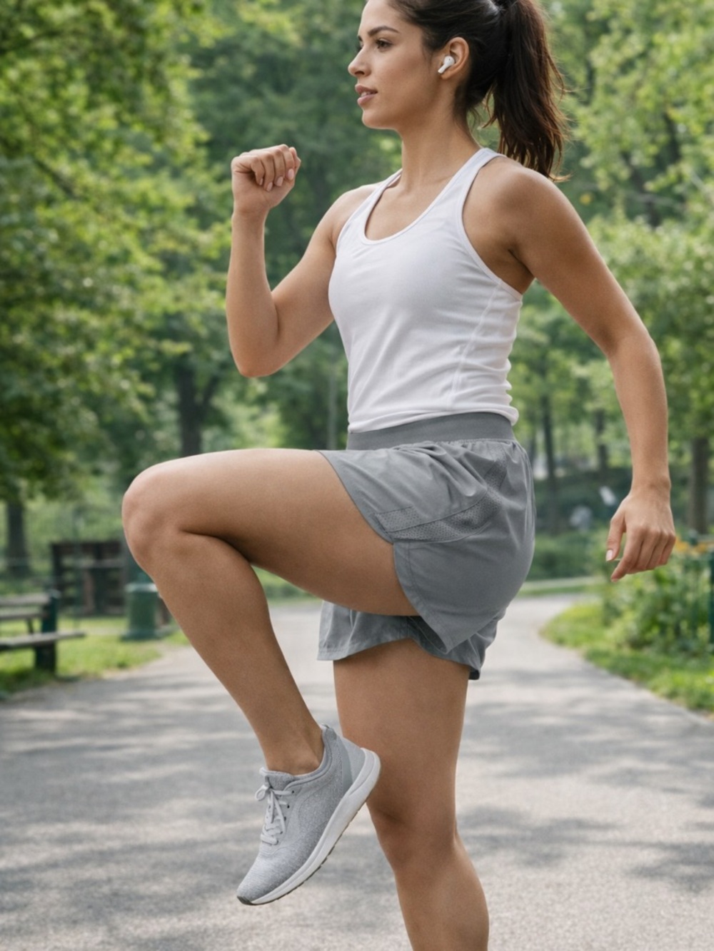Under Armour Light Gray Athletic Shorts with Inner Liner